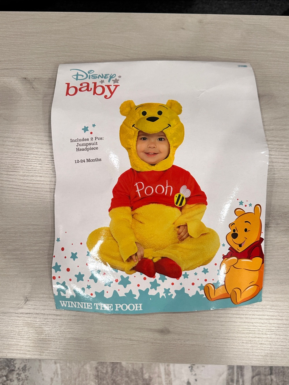 Disney Baby Winnie the Pooh Red and Yellow Plush Hooded Costume